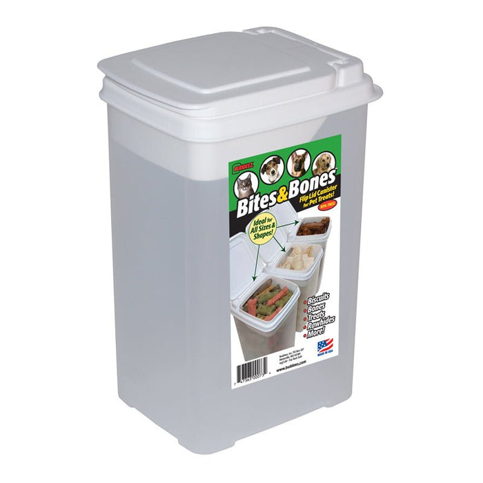 Bites & Bones Treat Canister, 3.25 qt - BU2K - White Lid / Clear Base - 3.25 qt - 1 - 1