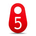 Bock's Red Nylon Numbered Identification Tags, 1 - 100, Single Tag - DATB - 5 - Red - 8