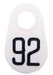 Bock's White Nylon Numbered Identification Tags, 1 - 100, Single Tag - DA2V - 92 - 6