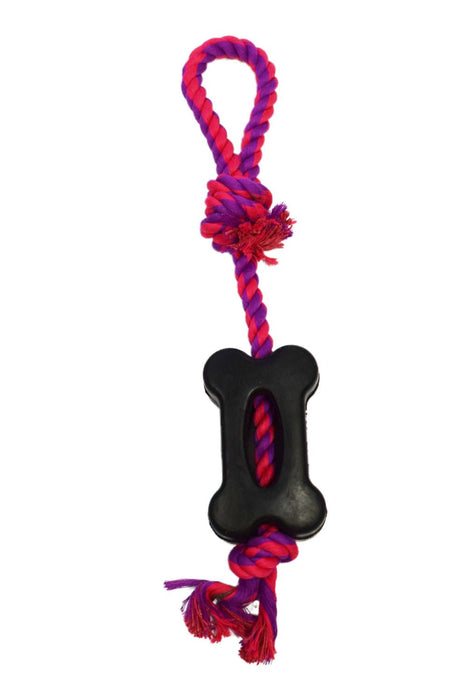 Bone with Rope Handle Toy - 1S13H - Purple/Magenta - 3