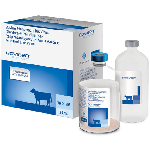 BOVIGEN Platinum 5 - Way Cattle Vaccine with Respiratory + Lepto Coverage - VEDC4 - 10 dose (20 ml) - 2