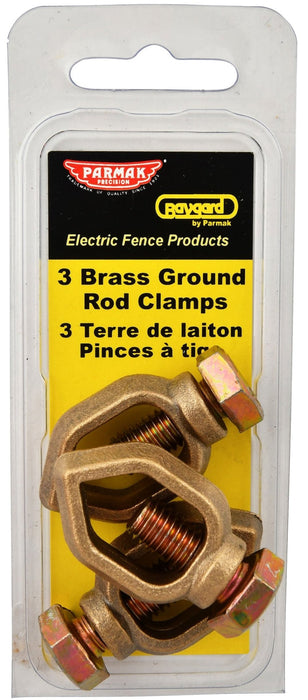 Brass Grounding Rod Clamps, 3 pack - FGC2 - 1
