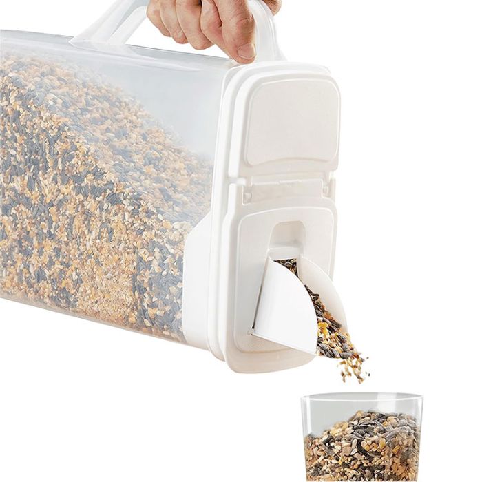 6-QT Pet Food Dispenser Color White Lid / Clear Base