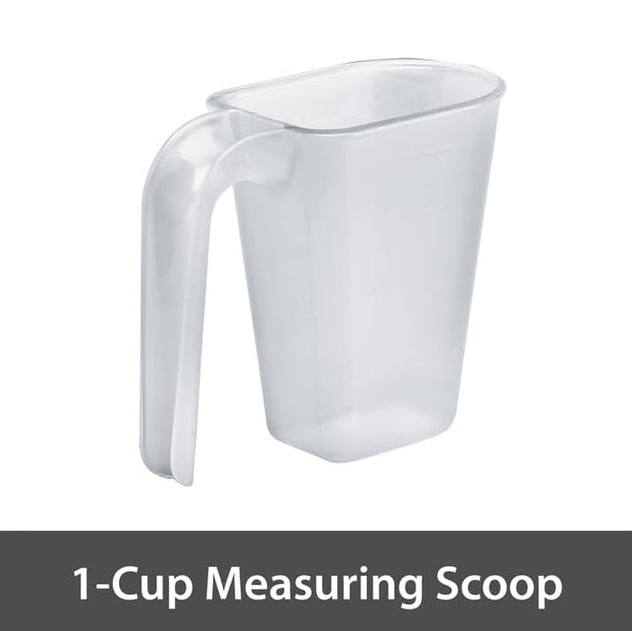 50-QT Rolling Pet Food Dispenser Color White Lid / Clear Base