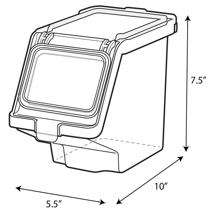 Stackable Pet Treat Bin Color White Lid / Clear Base