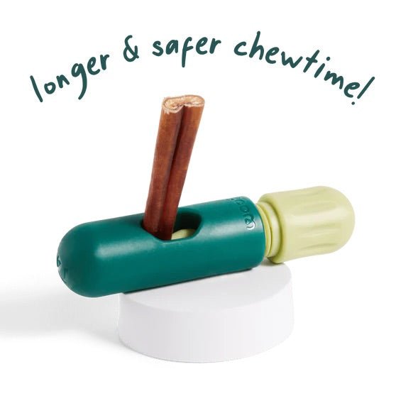BullySafe Bully Stick & Chew Holder – Safe, Durable Chew Toy for Dogs - WO2AJ - Green - One Size - 1 ct - 3