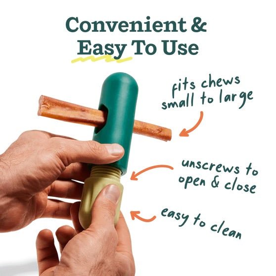 BullySafe Bully Stick & Chew Holder – Safe, Durable Chew Toy for Dogs - WO2AJ - Green - One Size - 1 ct - 6