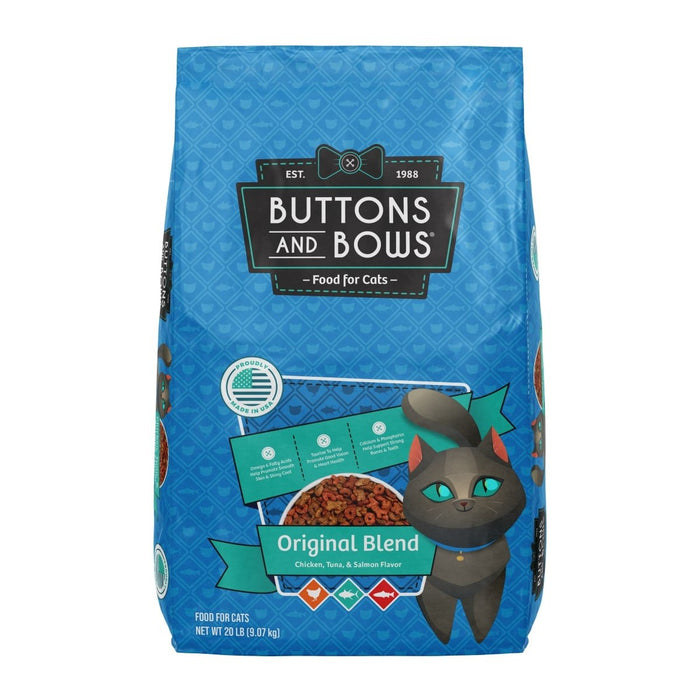 Buttons & Bows Original Blend Cat Food - SUS2V - 20 lb - Chicken, Salmon, Tuna - 3