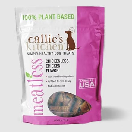 Callie’s Kitchen Gourmet Dog Treats Variety Pack – Organic & Plant - Based Options, Grain - Free, Healthy Soft Jerky Snacks, Made in USA - PH3AK - 4oz - Meatless Chicken - 7