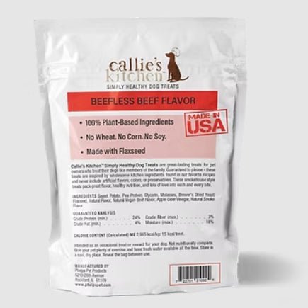 Callie’s Kitchen Gourmet Dog Treats Variety Pack – Organic & Plant - Based Options, Grain - Free, Healthy Soft Jerky Snacks, Made in USA - PH3AL - 4oz - Meatless Beef - 11