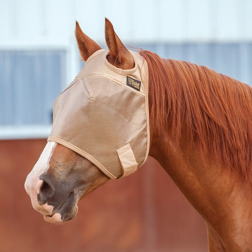 Cashel Econo Fly Mask Without Ears, Gold Lightweight Horse Fly Protection - QLA8 - Yearling/Large Pony - Gold - 1 - 1