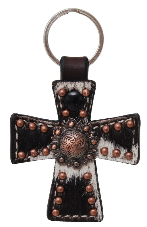 DUPLICATE - RD1JM - Circle Y Cross Key Chain, Cowhide - RD1JM-DUPE - Cowhide - 1