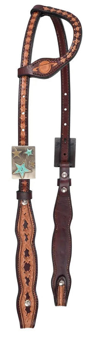 Circle Y Saturn Rising One Ear Headstall, Full - RD1FC - Vintage Brown - Full - 1