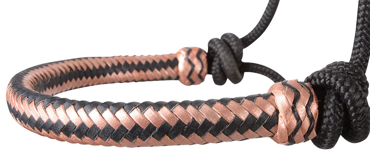 Classic Equine Braided Rawhide Nylon Rope Halter - CR8V - Natural - 14