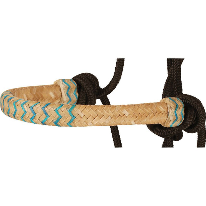 Classic Equine Braided Rawhide Nylon Rope Halter - CR91 - Turquoise/Gold - 40