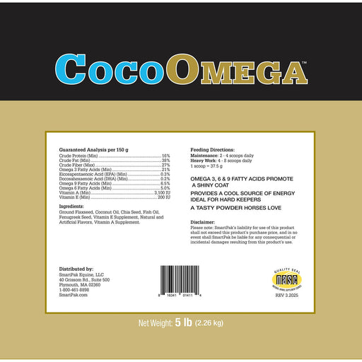 CocoOmega, Omega Fatty Acid Supplement for Horses, Granular - SMAAS - 5 lbs - 2