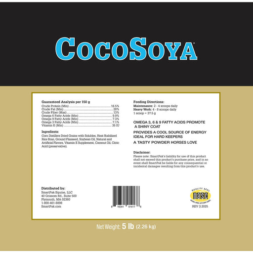 CocoSoya, Omega Fatty Acid Supplement for Horses, Granular - SMAAY - 5 lbs - 2