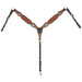 Cody Pro Turquoise Concho Breast Collar with Basketweave Tooling - BUFW3 - Brown - Horse - 1