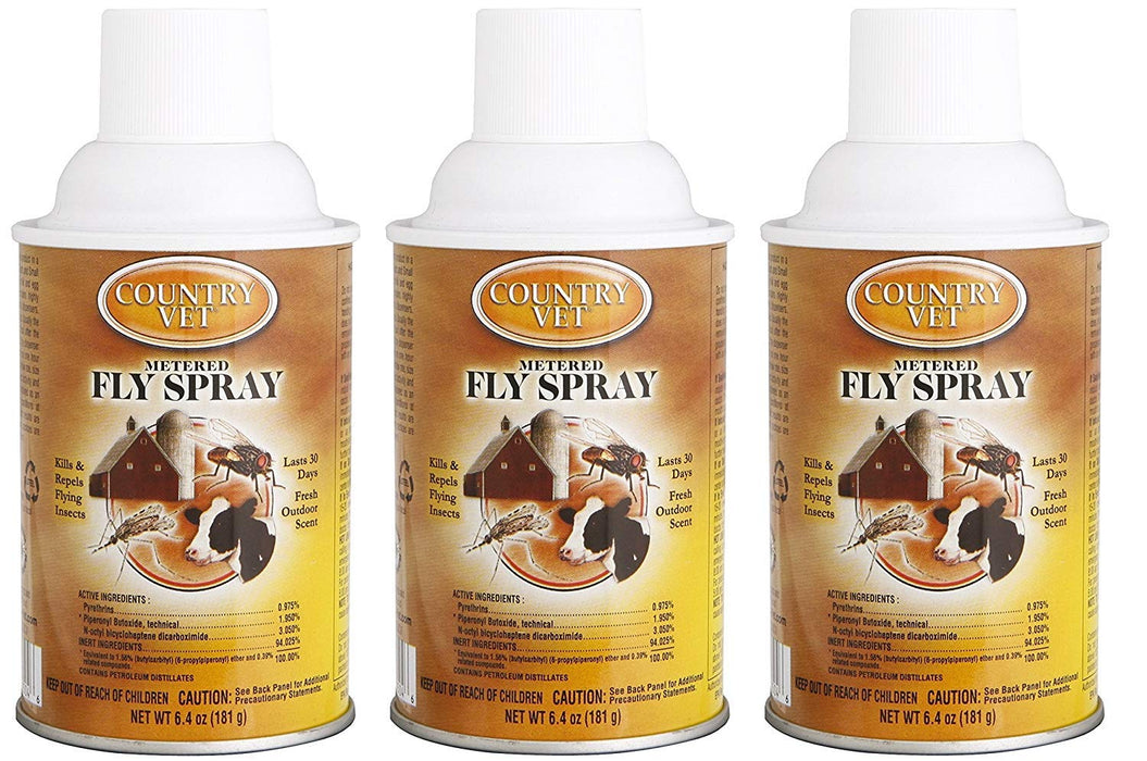 Country Vet Metered Instect Control & Fly Spray - Q1MA-3 - Country Vet Metered Fly Spray, 6.4 oz, 3 pack - 22