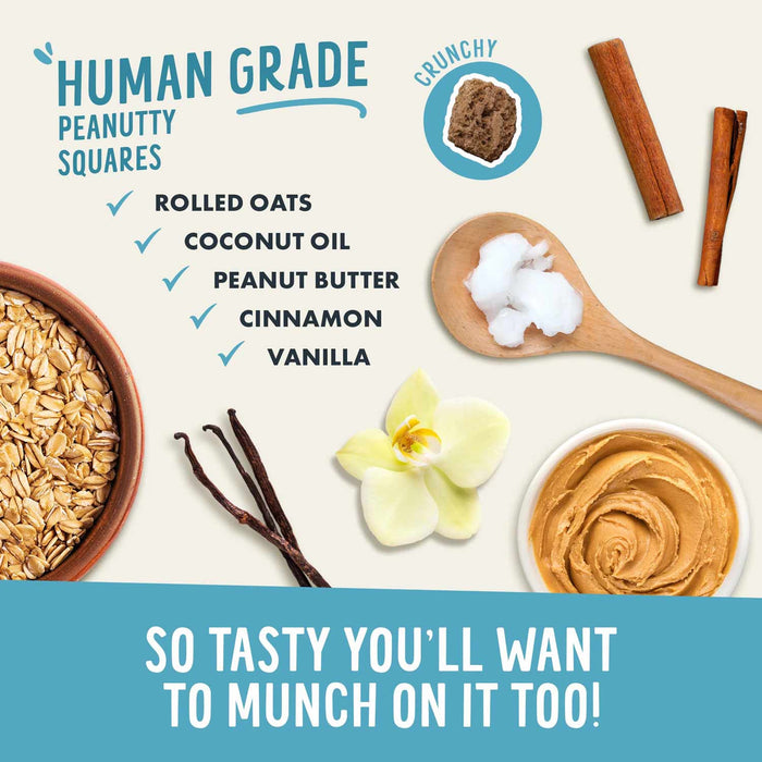 Crunchy Munchie Natural Treats for Dogs, 5 oz - HE2A5 - 5 oz - Peanutty Squares - 13