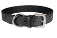 Crystal Buckle Made in USA Leather Dog Collar - LY3B - Black - 1