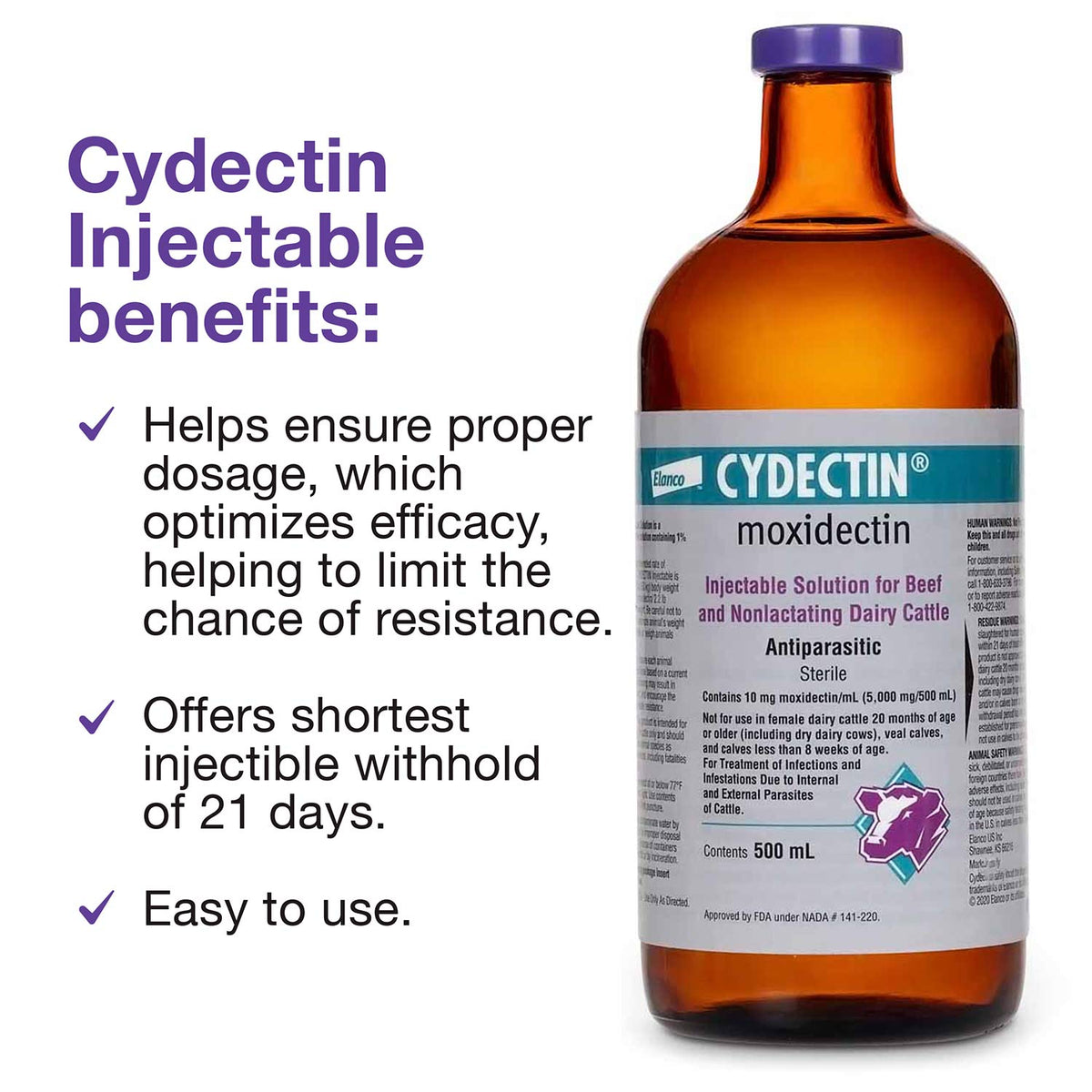 Cydectin Injectable Cattle Dewormer with Moxidectin — Pet Supplies 4 Less