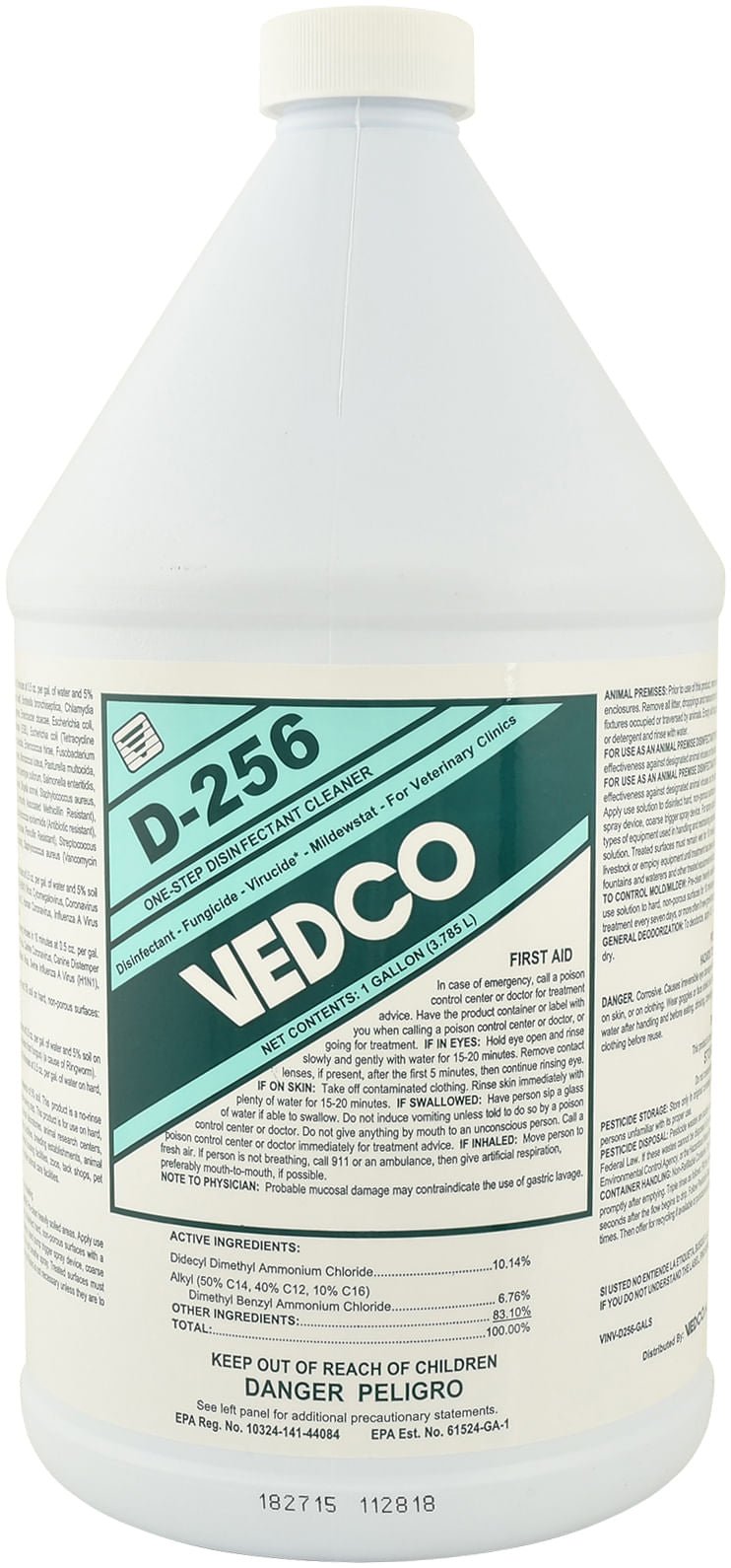 D-256 One-Step Disinfectant Cleaner, gallon — Pet Supplies 4 Less