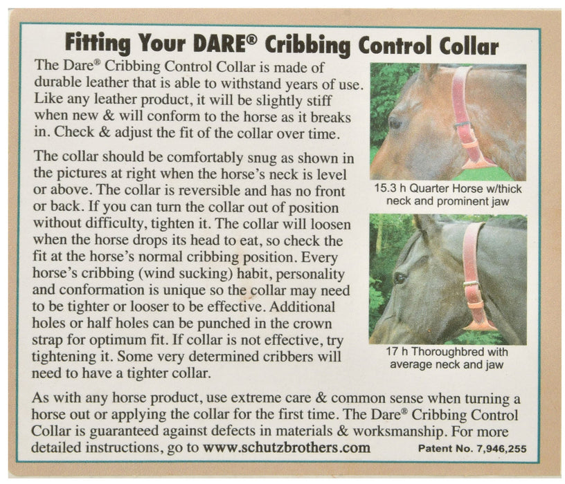 Dare Leather Cribbing Control Collar with Fleece for Horses - SCBT1 - Brown - 3