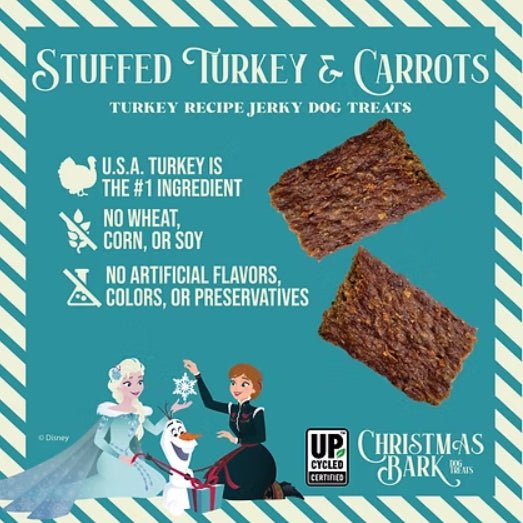 Disney Christmas Bark Jerky Dog Treats, 5 oz  Roast Beef, Turkey & Pineapple Flavors, Grain - Free, Healthy Soft Holiday Treats, Made in USA - PH3M - Stuffed Turkey & Carrots - 5 oz - 7
