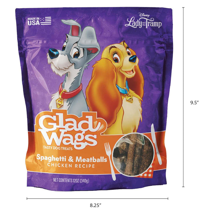 Disney Glad Wags Dog Treats  Chicken, Beef, Turkey & Pork Homestyle Jerky, Grain - Free, 12 oz, Made in USA - PH3R - Spaghetti & Meatballs - 12 oz - 7