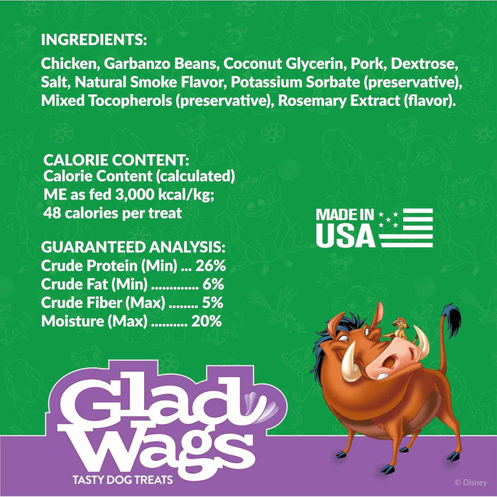 Disney Glad Wags Dog Treats  Chicken, Beef, Turkey & Pork Homestyle Jerky, Grain - Free, 12 oz, Made in USA - PH3T - Pork & Beans - 12 oz - 17