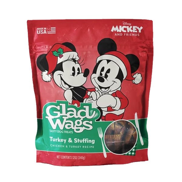 Disney Glad Wags Dog Treats  Chicken, Beef, Turkey & Pork Homestyle Jerky, Grain - Free, 12 oz, Made in USA - PH3V - Turkey & Stuffing - 12 oz - 1