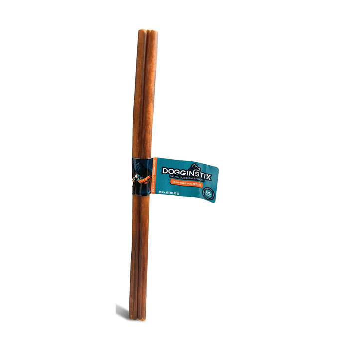 Dogginstix Bully Stick Dog Chew, All - Natural, Grass - Fed Beef, Odor - Free - DG2E - 12"L - Standard - 13