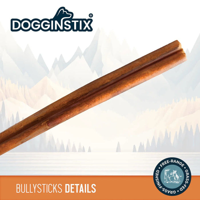Dogginstix Bully Stick Dog Chew, All - Natural, Grass - Fed Beef, Odor - Free - DG2E - 12"L - Standard - 14