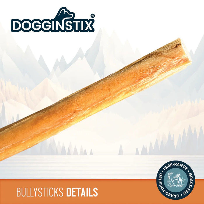 Dogginstix Bully Stick Dog Chew, All - Natural, Grass - Fed Beef, Odor - Free - DG2G - 12"L - Monster - 22