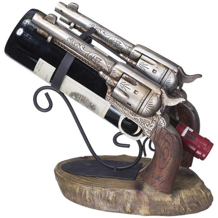 Double Pistol Wine Holder - JTIA9X - Brown - 1