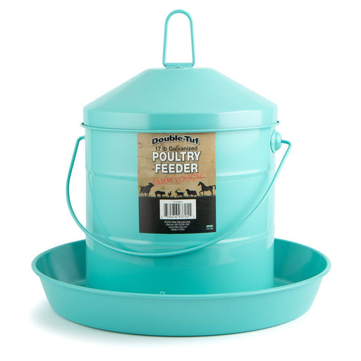 Double - Tuf 17 lb Painted Poultry Feeder, Seafoam Green - M332 - 1