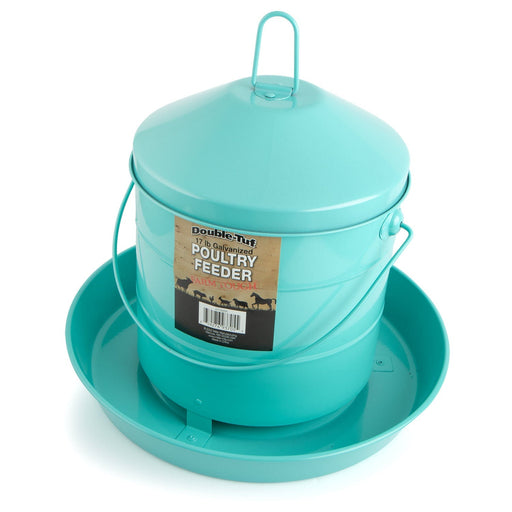 Double - Tuf 17 lb Painted Poultry Feeder, Seafoam Green - M332 - 2