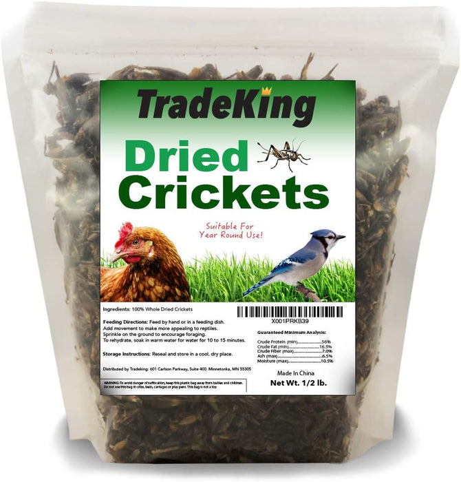 Dried Crickets for Reptiles & Chickens, 1/2 lb - NC27 - 1/2 lb - 1
