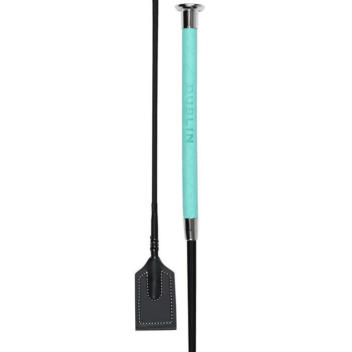 Dublin Fancy Stitch Leather English Riding Crop - KOAMY - Turquoise - 25.5" - 6