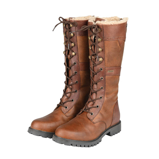 Dublin Ladies Yukon Tall Boots – Cozy Sherpa Fleece Tall Leather Boots - KOGAX - Brown - 7 - 1