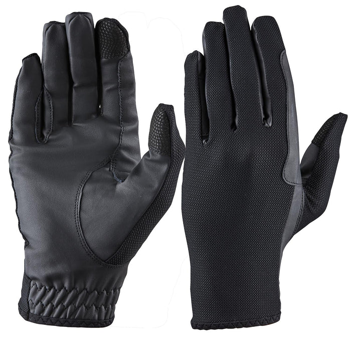 Dublin Pull On Cool Mesh Equestrian Riding Gloves - KOAKB - Black - XSmall/5 - 1