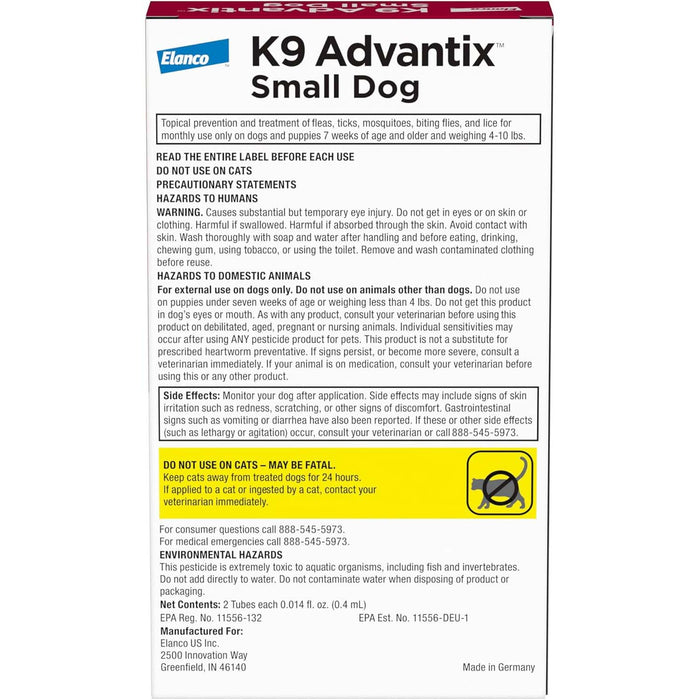 K9 Advantix Small Dog 2pk  