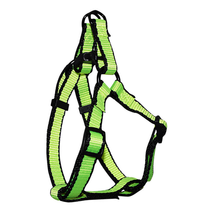 Easy - On Adjustable Nylon Dog Harness - 020MC-57507 - Neon Yellow/Black - 5/8" x 12 - 20" - 3