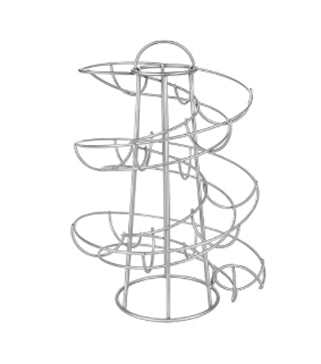 Egg Skelter Spiral Organizer – Fresh Egg Storage for Home Kitchens - GAYDM - Silver - 1