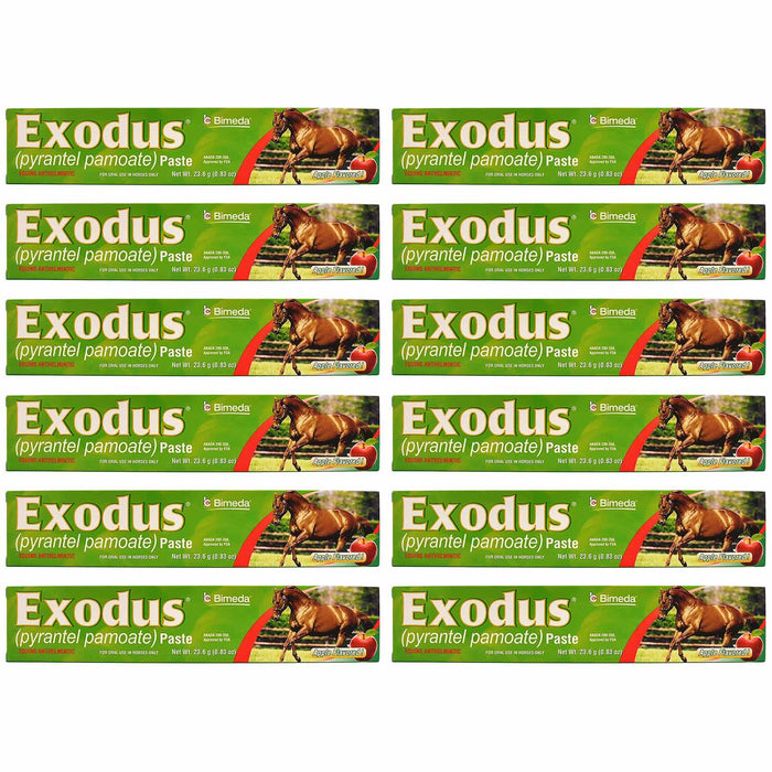 Exodus Pyrantel Pamoate Horse Dewormer Paste - 4CE1-12 - Single Dose Syringe (23.6 g) - 12 Pack - 5