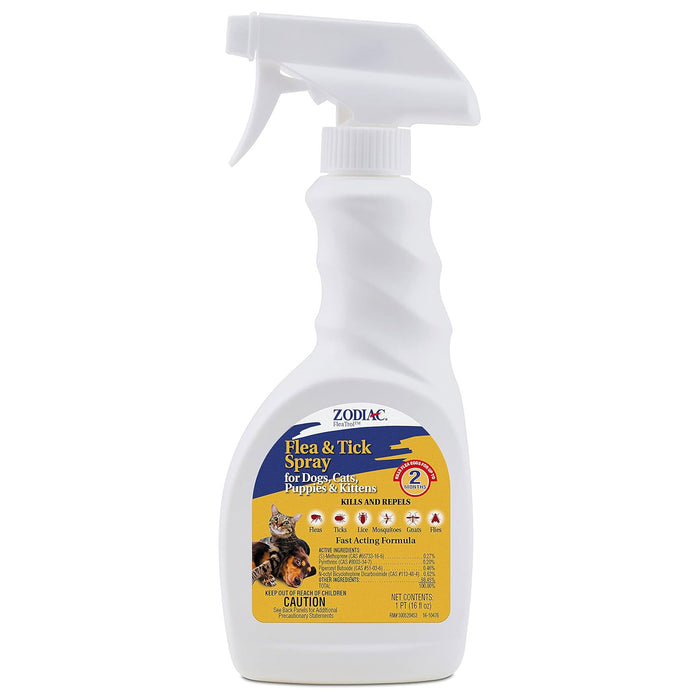 Zodiac Flea & Tick Spray for Dogs, Cats, Puppies & Kittens, 16 oz