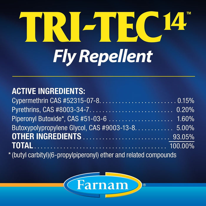 Farnam Tri - Tec 14 Fly Repellent for Horses - FATP - TRI - TEC 14 Ez Pour, Gallon - 10