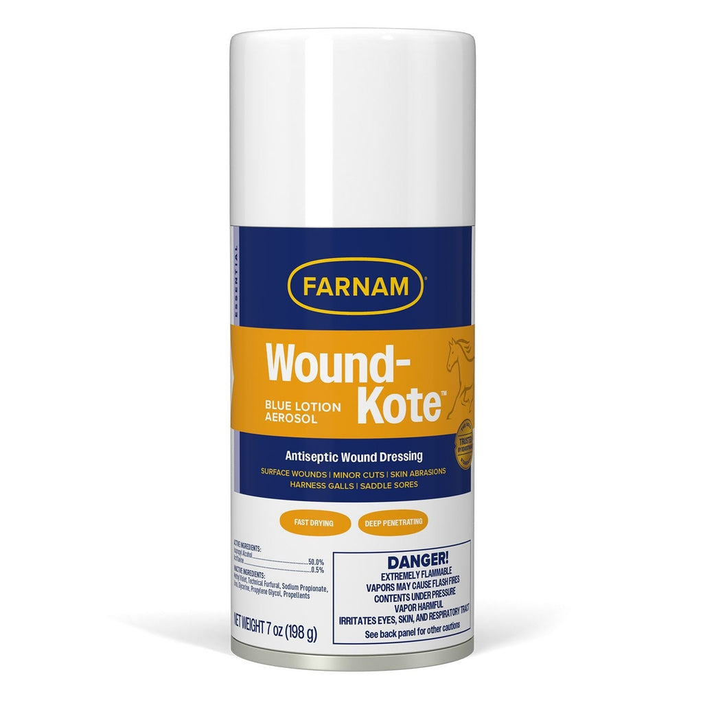 blue lotion wound dressing (3 pack) Farnam Wound-Kote Blue Lotion Spray Wound Care Dressing for Use on Horses and Dogs, 7 Ounce