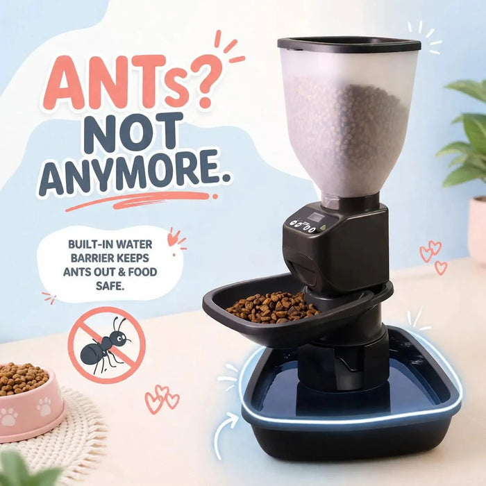 Feeding Friend Automatic Pet Feeder – Timed Portion Control Food & Water Dispenser for Cats and Dogs - RL33 - Taupe - Small - 1 - 35